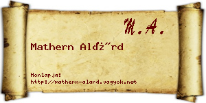 Mathern Alárd névjegykártya